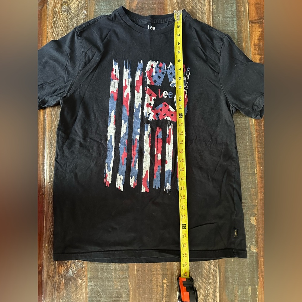 Lee Men's M Black US Flag Camo Graphic Short Sleeve T-Shirt | SKU 0376 - Picture 4 of 7